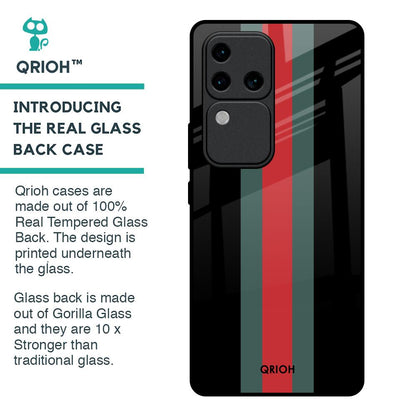 Vertical Stripes Glass Case for Vivo V30 Pro 5G