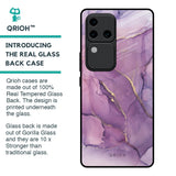 Purple Gold Marble Glass Case for Vivo V30 Pro 5G