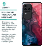 Blue & Red Smoke Glass Case for Vivo V30 Pro 5G
