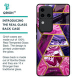Electroplated Geometric Marble Glass Case for Vivo V30 Pro 5G