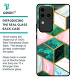 Seamless Green Marble Glass Case for Vivo V30 Pro 5G