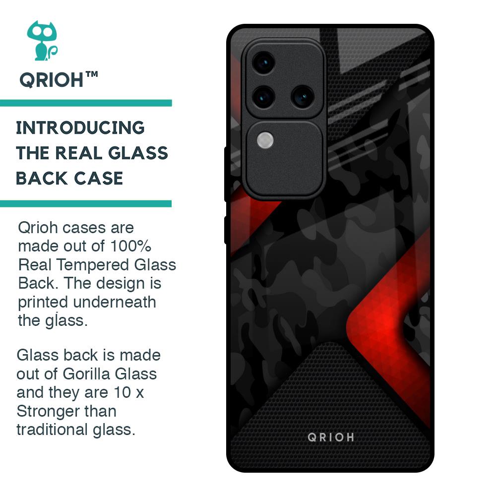 Modern Camo Abstract Glass Case for Vivo V30 Pro 5G