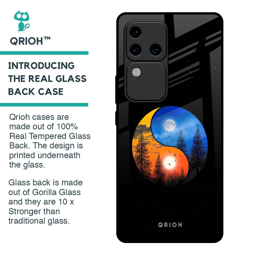 Yin Yang Balance Glass Case for Vivo V30 Pro 5G