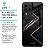 Sleek Golden & Navy Glass Case for Vivo V30 Pro 5G