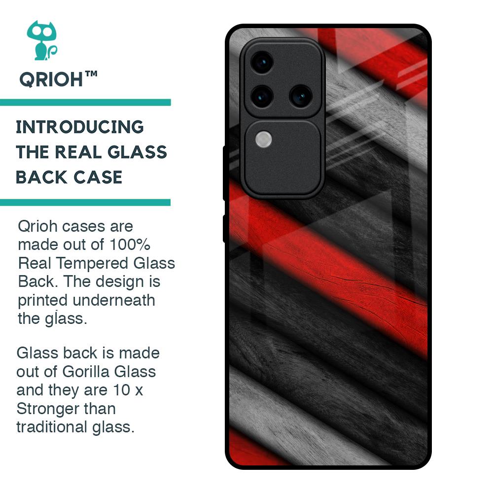 Soft Wooden Texture Glass Case for Vivo V30 Pro 5G