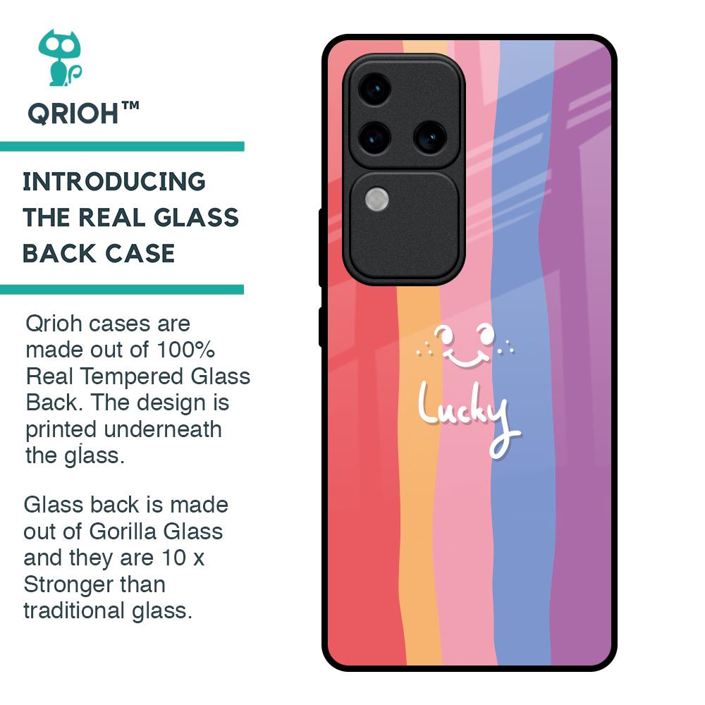 Lucky Abstract Glass Case for Vivo V30 Pro 5G