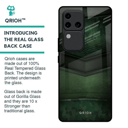 Green Leather Glass Case for Vivo V30 Pro 5G