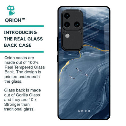 Deep Ocean Marble Glass Case for Vivo V30 Pro 5G