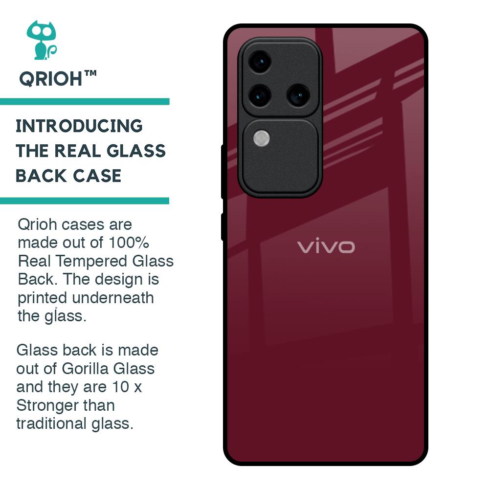 Classic Burgundy Glass Case for Vivo V30 Pro 5G