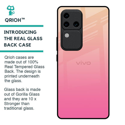 Pastel Pink Gradient Glass Case For Vivo V30 Pro 5G