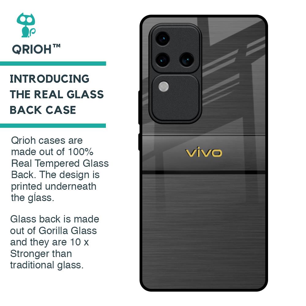 Grey Metallic Glass Case For Vivo V30 Pro 5G