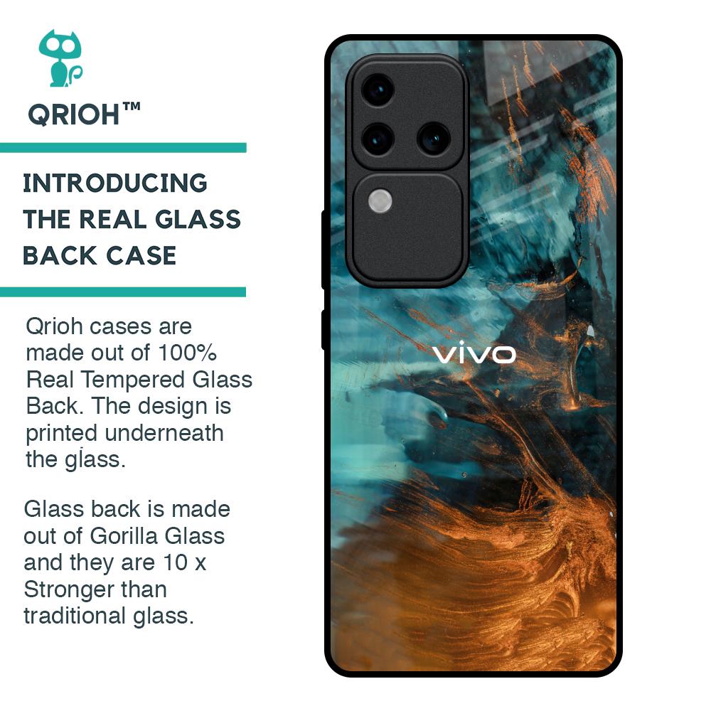 Golden Splash Glass Case for Vivo V30 Pro 5G