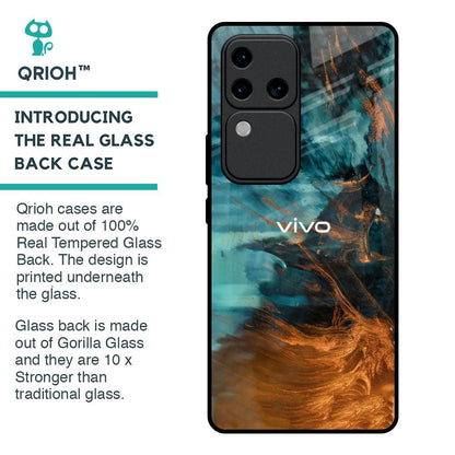 Golden Splash Glass Case for Vivo V30 Pro 5G
