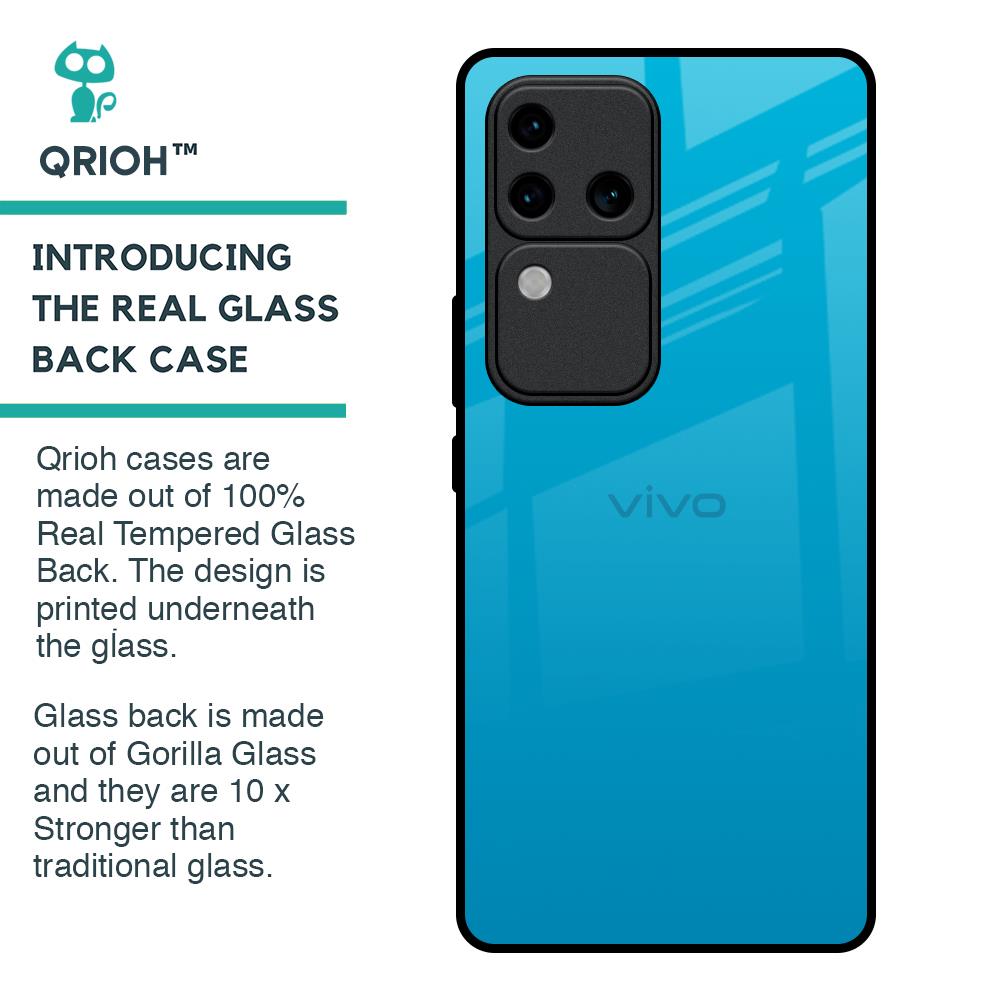 Blue Aqua Glass Case for Vivo V30 Pro 5G