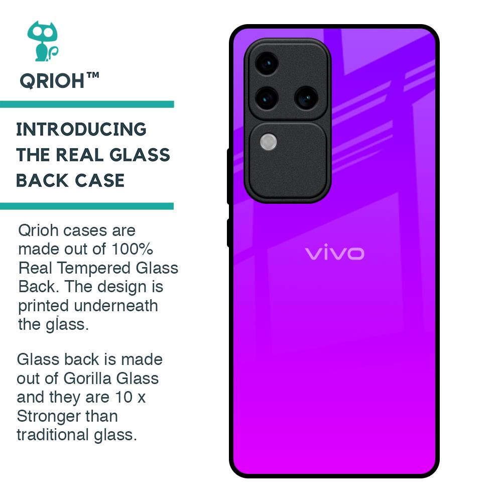 Purple Pink Glass Case for Vivo V30 Pro 5G