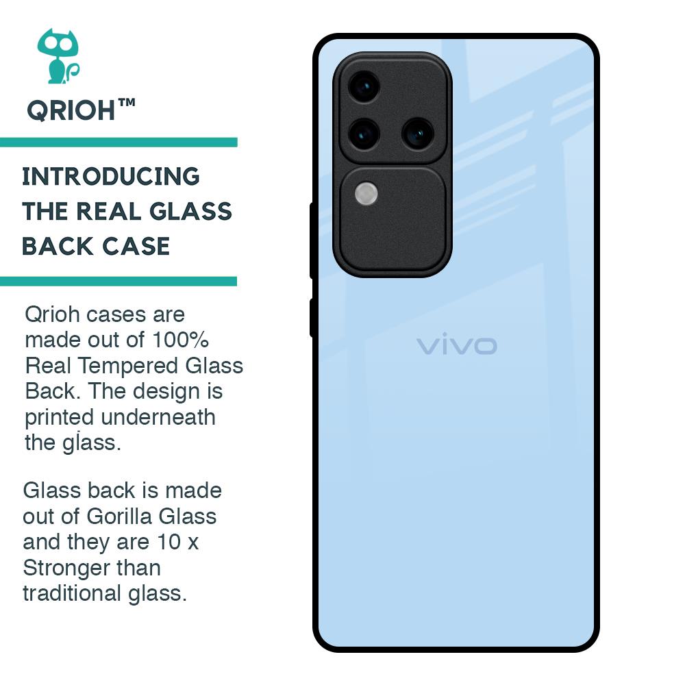 Pastel Sky Blue Glass Case for Vivo V30 Pro 5G