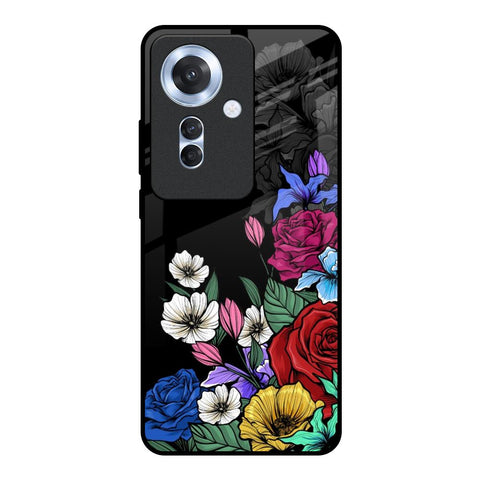 Rose Flower Bunch Art Oppo F25 Pro 5G Glass Back Cover Online