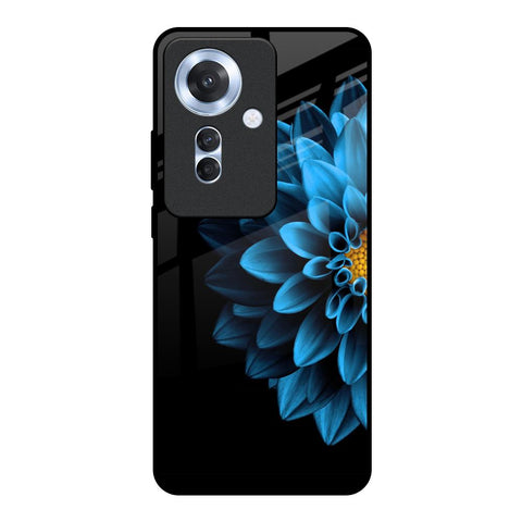 Half Blue Flower Oppo F25 Pro 5G Glass Back Cover Online