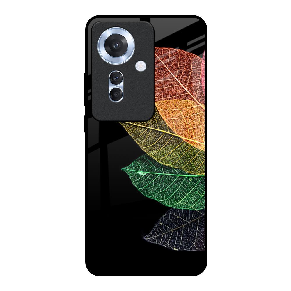 Colorful Leaves Oppo F25 Pro 5G Glass Back Cover Online