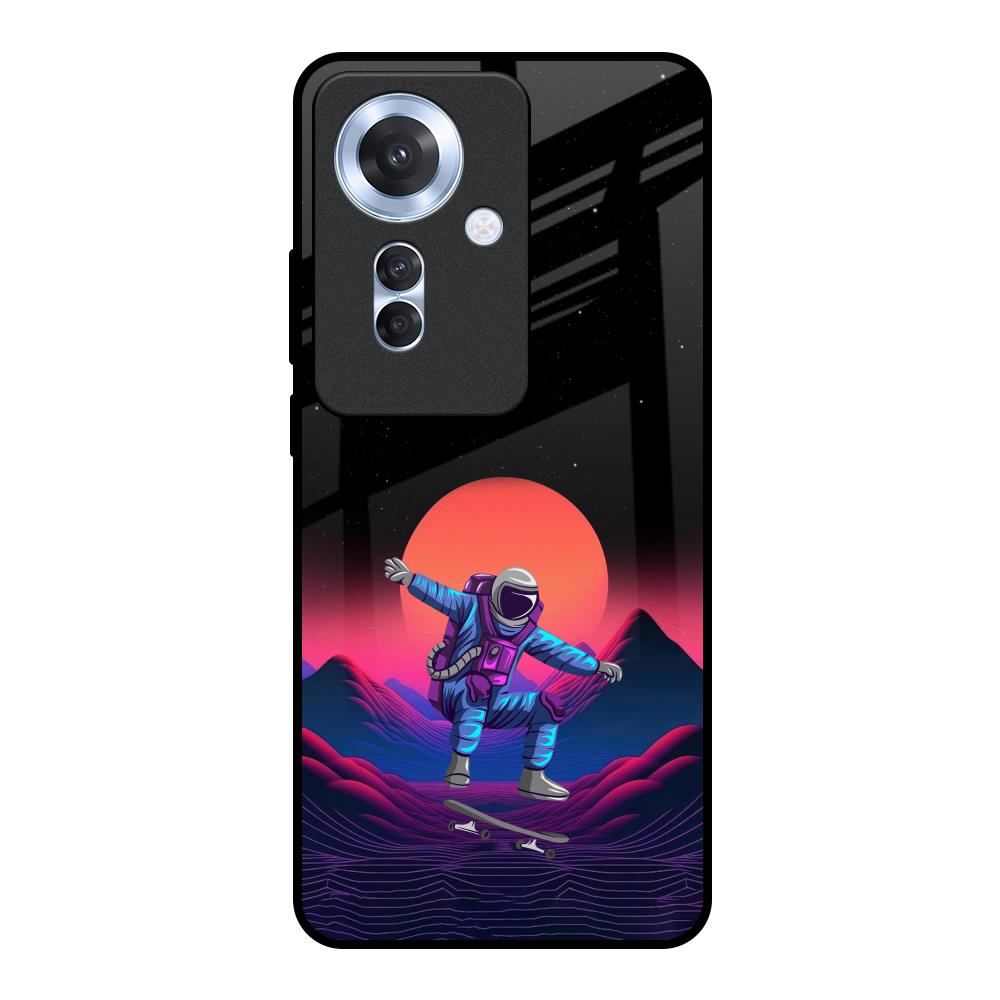 Retro Astronaut Oppo F25 Pro 5G Glass Back Cover Online
