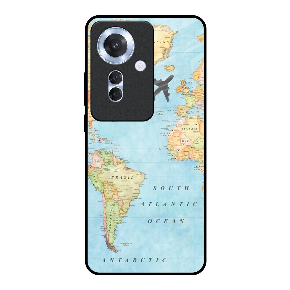 Travel Map Oppo F25 Pro 5G Glass Back Cover Online