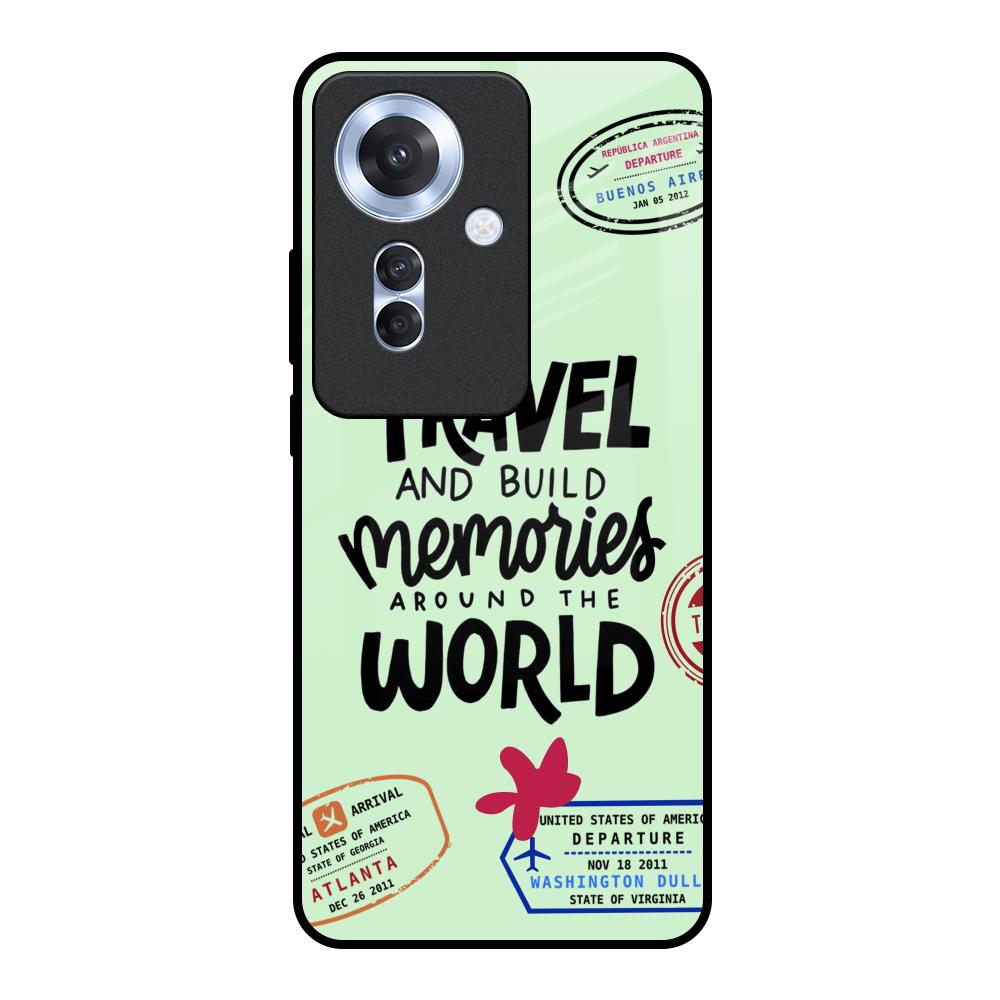 Travel Stamps Oppo F25 Pro 5G Glass Back Cover Online