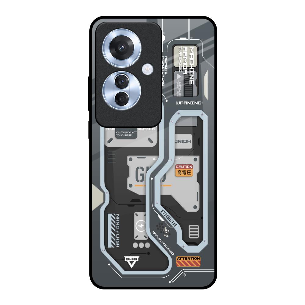 Retro Futuristic Oppo F25 Pro 5G Glass Back Cover Online