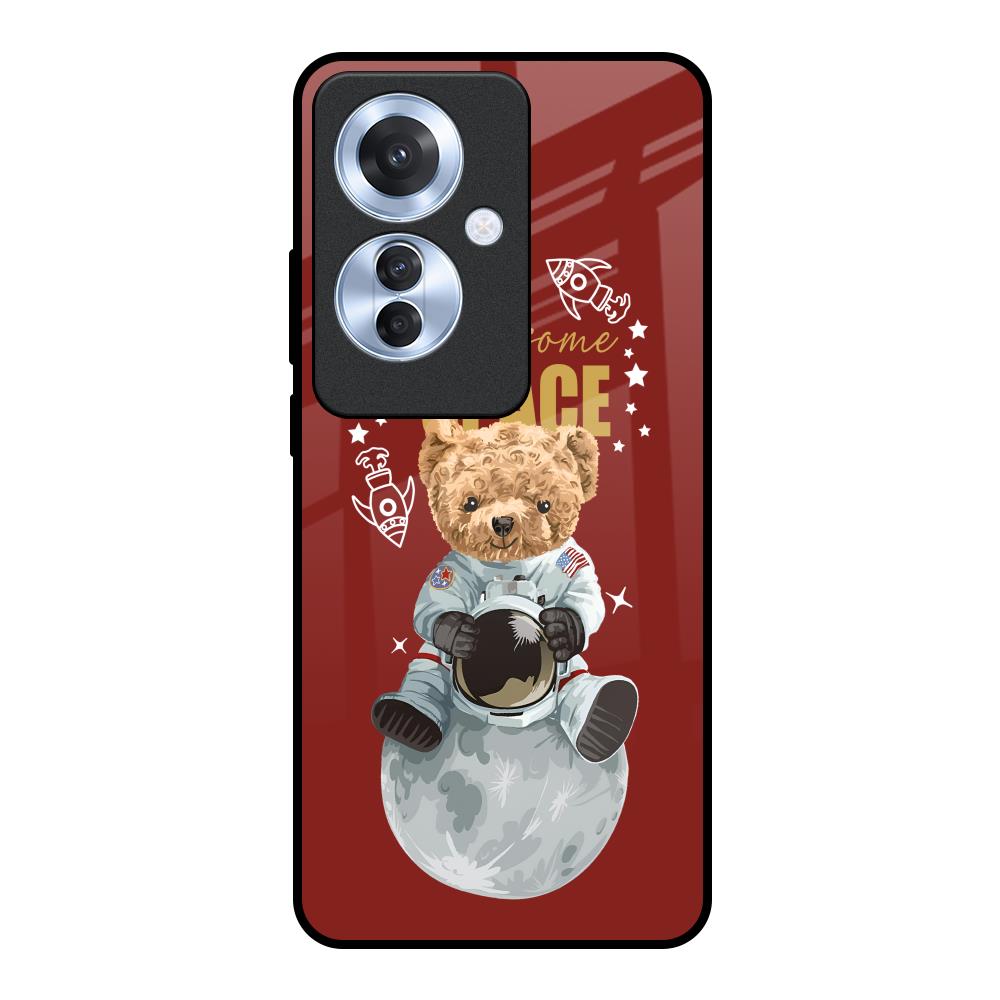 Astronaut Bear Oppo F25 Pro 5G Glass Back Cover Online