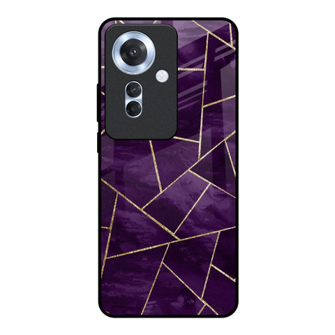 Geometric Purple Oppo F25 Pro 5G Glass Back Cover Online