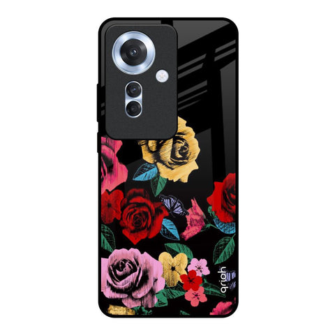 Floral Decorative Oppo F25 Pro 5G Glass Back Cover Online