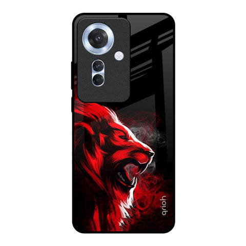 Red Angry Lion Oppo F25 Pro 5G Glass Back Cover Online