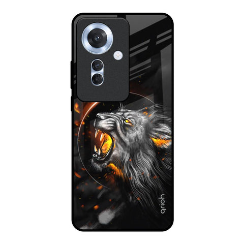 Aggressive Lion Oppo F25 Pro 5G Glass Back Cover Online