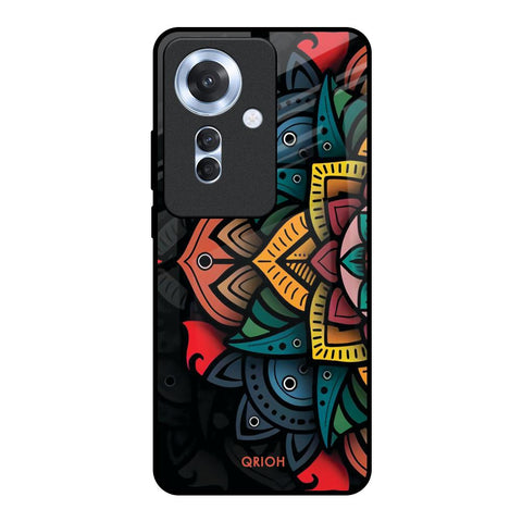 Retro Gorgeous Flower Oppo F25 Pro 5G Glass Back Cover Online