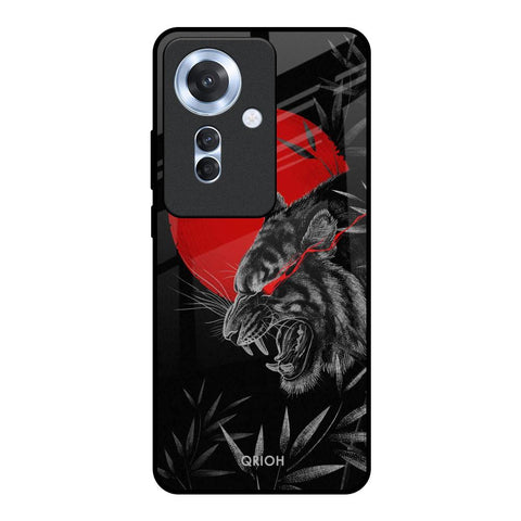 Red Moon Tiger Oppo F25 Pro 5G Glass Back Cover Online