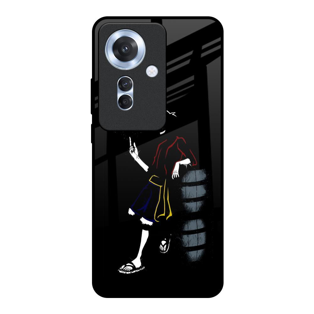 Luffy Line Art Oppo F25 Pro 5G Glass Back Cover Online