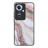Pink & Gold Gllitter Marble Oppo F25 Pro 5G Glass Back Cover Online
