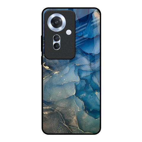 Blue Cool Marble Oppo F25 Pro 5G Glass Back Cover Online