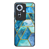Turquoise Geometrical Marble Oppo F25 Pro 5G Glass Back Cover Online