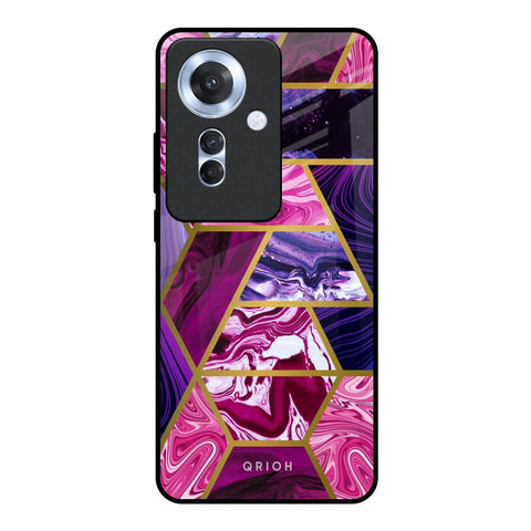 Electroplated Geometric Marble Oppo F25 Pro 5G Glass Back Cover Online