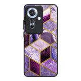 Purple Rhombus Marble Oppo F25 Pro 5G Glass Back Cover Online