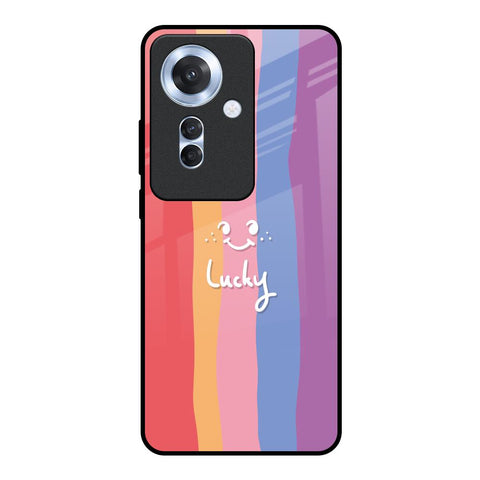 Lucky Abstract Oppo F25 Pro 5G Glass Back Cover Online