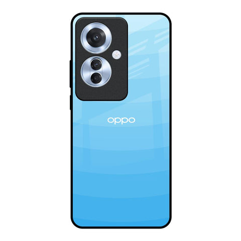 Wavy Blue Pattern Oppo F25 Pro 5G Glass Back Cover Online