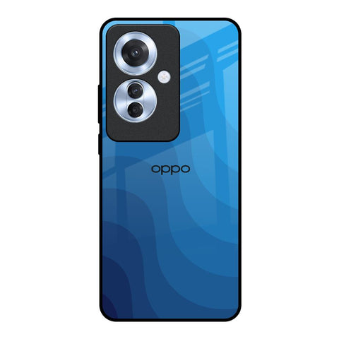 Blue Wave Abstract Oppo F25 Pro 5G Glass Back Cover Online