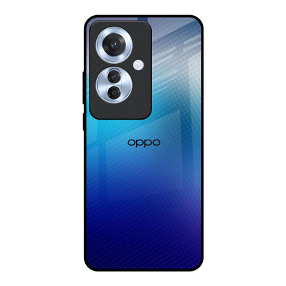 Blue Rhombus Pattern Oppo F25 Pro 5G Glass Back Cover Online