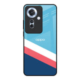 Pink & White Stripes Oppo F25 Pro 5G Glass Back Cover Online