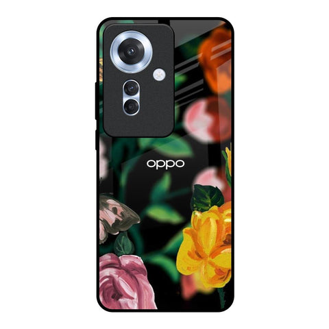 Flowers & Butterfly Oppo F25 Pro 5G Glass Back Cover Online