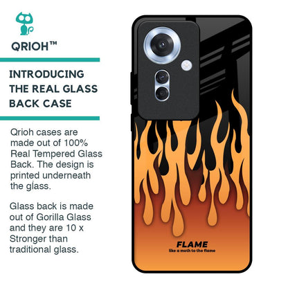 Fire Flame Glass Case for Oppo F25 Pro 5G