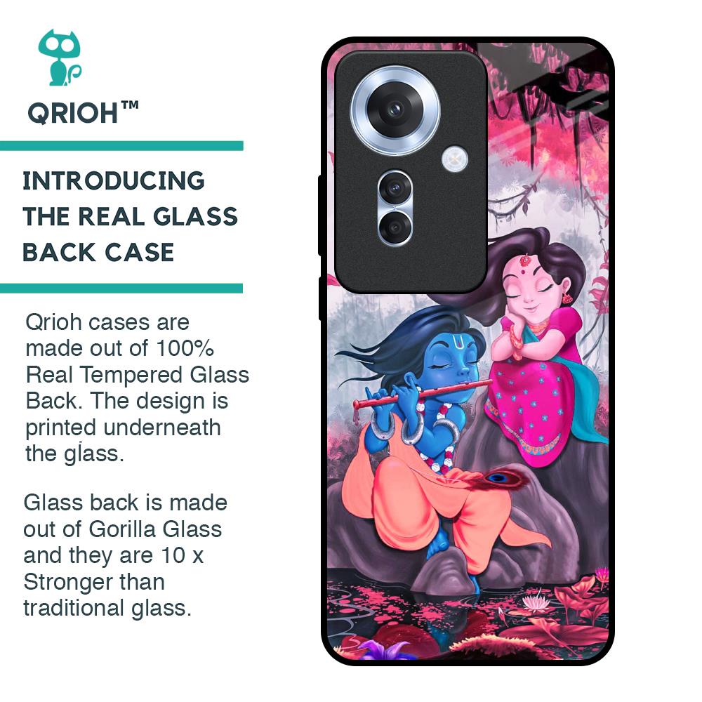 Radha Krishna Art Glass Case for Oppo F25 Pro 5G
