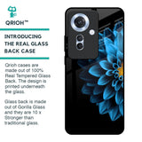Half Blue Flower Glass Case for Oppo F25 Pro 5G
