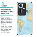 Travel Map Glass Case for Oppo F25 Pro 5G